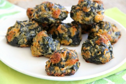 Spinach Balls are perfect Game Day nibble on www.ShockinglyDelicious.com
