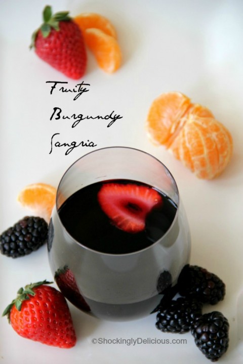 Fruity Burgundy Sangria | www.ShockinglyDelicious.com