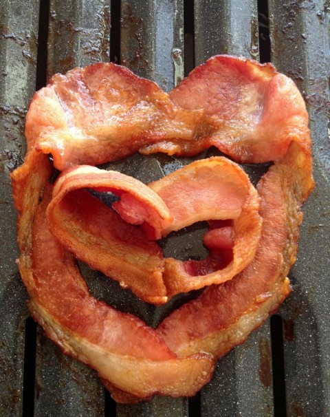 Bacon Hearts in the Oven | www.ShockinglyDelicious.com