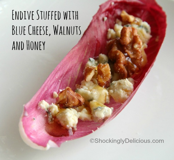 Endive Stuffed with Blue Cheese, Walnuts and Honey | www.ShockinglyDelicious.com