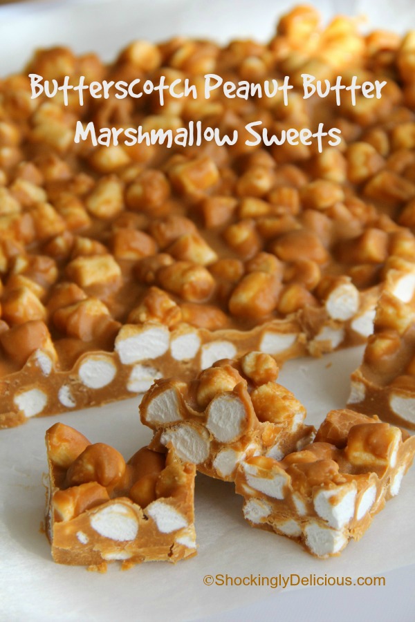 4-Ingredient Butterscotch Peanut Butter Marshmallow Sweets | www.ShockinglyDelicious.com