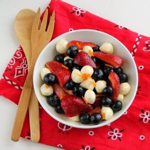 Red, White and Blue Fruit and Cheese Salad | ShockinglyDelicious.com