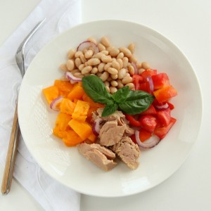 Tuna, Tomato, Bean and Basil Salad | ShockinglyDelicious.com