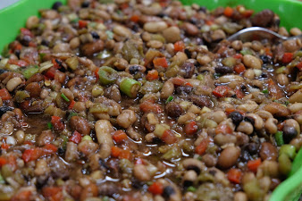 Six Bean Salad | Hatch Chile recipe | ShockinglyDelicious.com