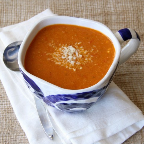 Greek Tomato Soup with Orzo | ShockinglyDelicious.com