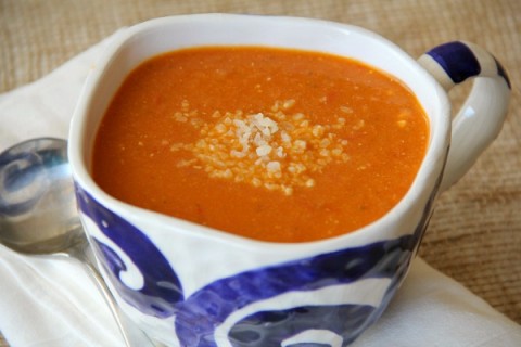 Greek Tomato Soup with Orzo | ShockinglyDelicious.com