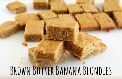 Brown Butter Banana Blondies | ShockinglyDelicious.com