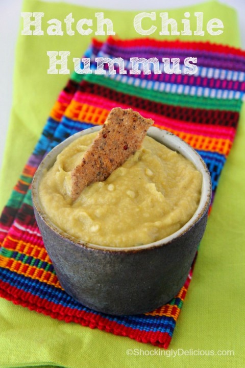 Hatch Chile Hummus | ShockinglyDelicious.com