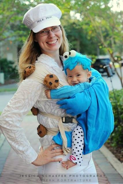 Milk and cookies costume for Halloween | ShockinglyDelicious.com