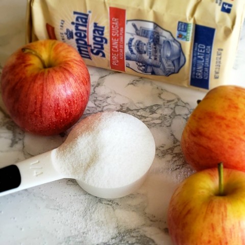 Apples and sugar for Slow Cooker Apple Butter