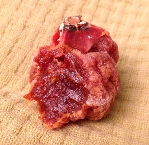 Dried persimmon has a jam interior on Shockingly Delicious