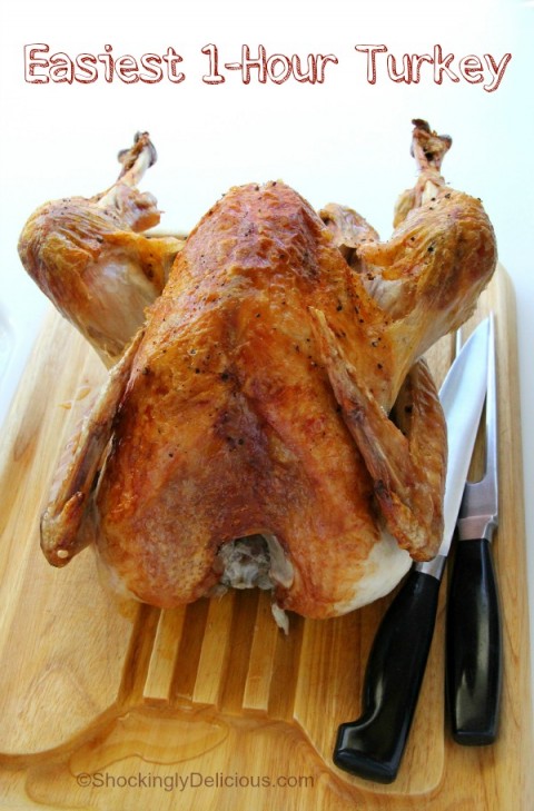 Easiest 1-Hour Turkey | Quick Roast Thanksgiving Turkey | ShockinglyDelicious.com