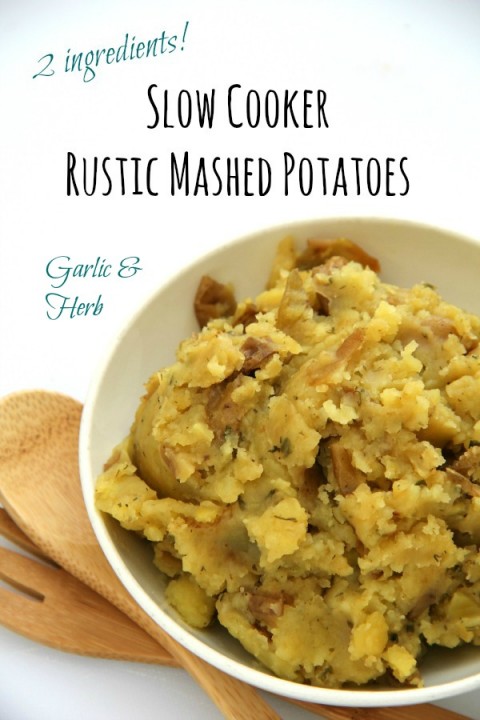 Slow Cooker Rustic Mashed Potatoes | ShockinglyDelicious.com