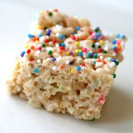 Funfetti Rice Krispies Treats | Rice Krispy Treats with Sprinkles Recipe | ShockinglyDelicious.com