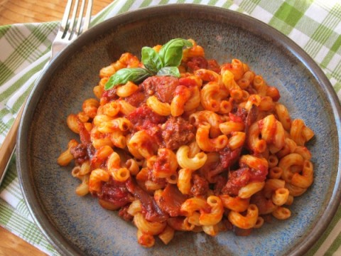 American Chop Suey | Goulash, Johnny Marzetti, Macaroni and Beef Recipe | ShockinglyDelicious.com