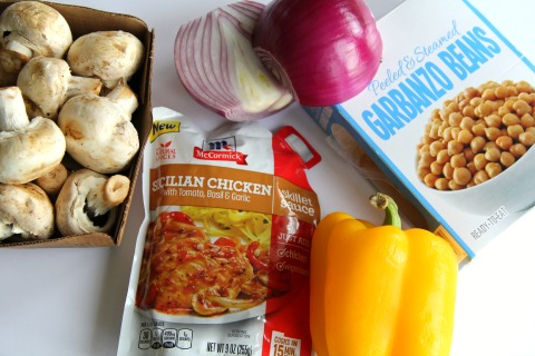 Skillet Sicilian Chickpeas Over Quinoa | Vegan Chickpea Skillet Dinner | ShockinglyDelicious.com