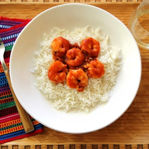 2-Ingredient Skillet Red Chile Shrimp | Weeknight Skillet Chile Shrimp Recipe | ShockinglyDelicious.com