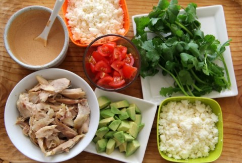 Ingredients for Cornbread Waffle with Chicken and Avocado on ShockinglyDelicious.com