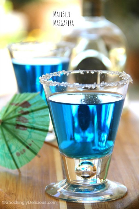 MaliBlue Margarita cocktail on ShockinglyDelicious.com 