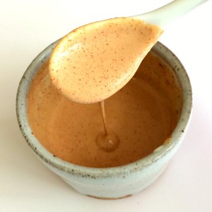 Sweet and Spicy Crema for Cornbread Waffles with Chicken on ShockinglyDelicious.com