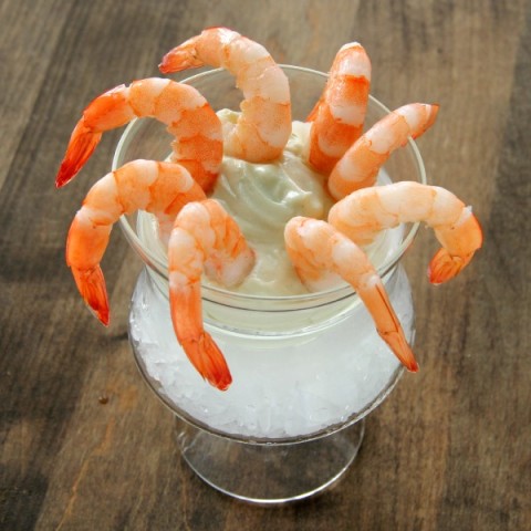 Wasabi Cream Dip with Shrimp | Wasabi Yogurt Dip Recipe | ShockinglyDelicious.com