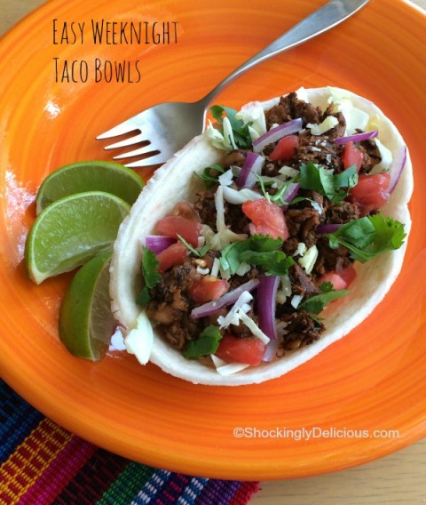 Easy Weeknight Taco Bowl Recipe from ShockinglyDelicious.com