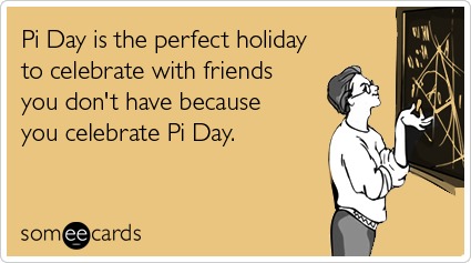 Pi Day ecard math circle of friends