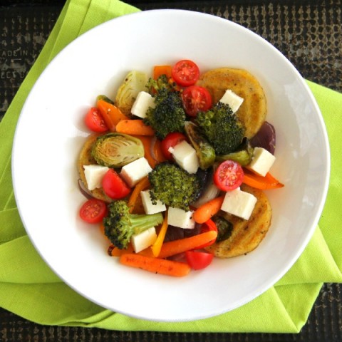 Panela Polenta Vegetable Bowl dinner recipe on ShockinglyDelicious.com