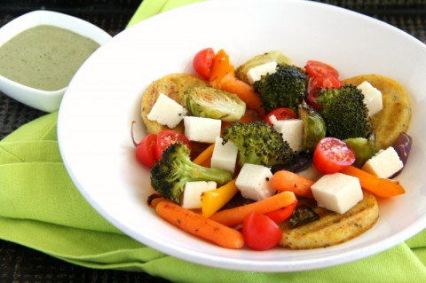 Panela Polenta Vegetable Bowl | Healthy polenta vegetable dinner recipe | ShockinglyDelicious.com