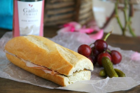 French Ham and Butter Sandwich perfect for a picnic on ShockinglyDelicious.com