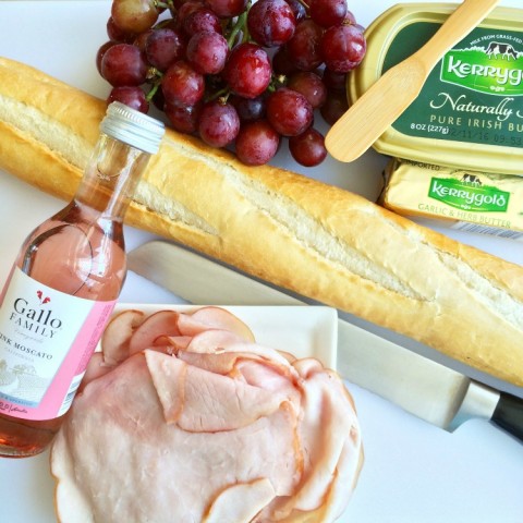 Ingredients for French Ham and Butter Sandwich on ShockinglyDelicious.com-