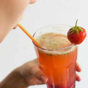 Homemade-strawberry-basil-lemonade