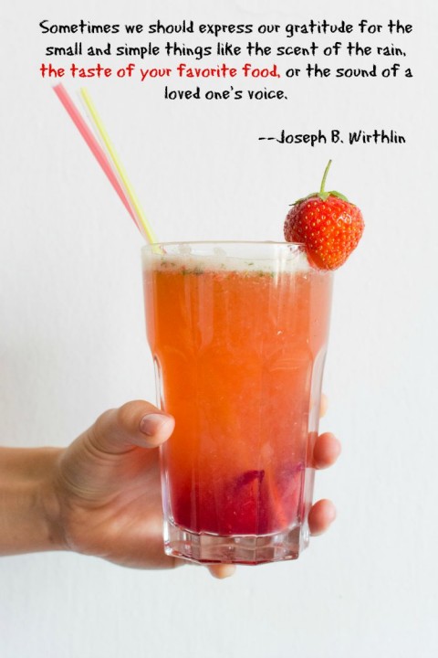 Strawberry Basil Lemonade | Special lemonade recipe for National Gratitude Day | ShockinglyDelicious.com