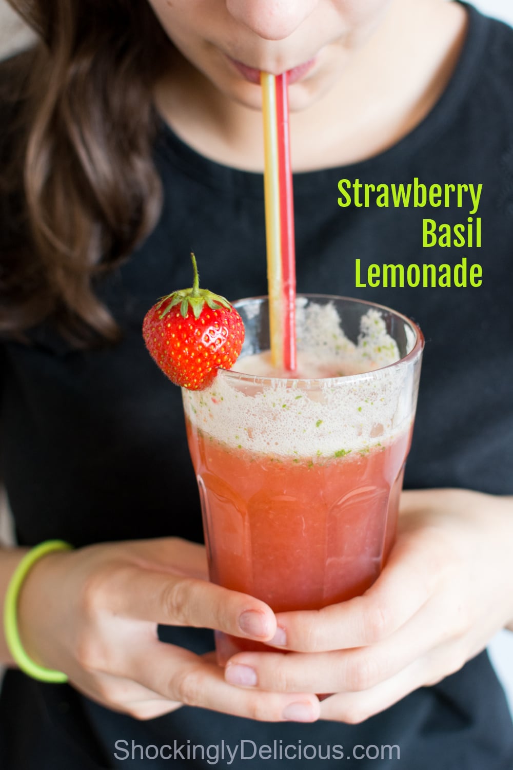 Strawberry Basil Lemonade easy recipe on ShockinglyDelicious.com