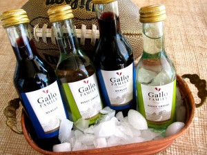 Gallo Family Vineyards mini bottles for tailgating parties on ShockinglyDelicious.com