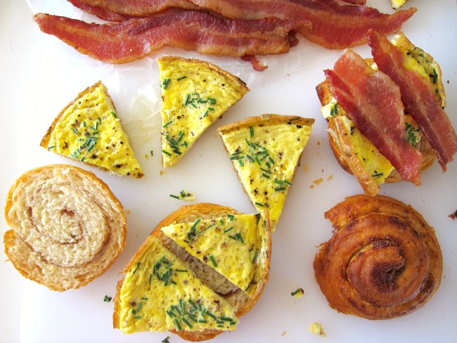 Assembling Bacon-Orange Breakfast Sandwiches on ShockinglyDelicious.com