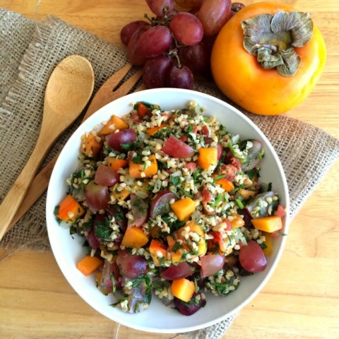 Fast Fruity Tabbouli Salad with Bacon dish on ShockinglyDelicious.com