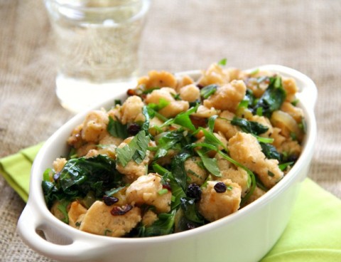 A good loaf of day-old sourdough is the starter for this vegan Thanksgiving stuffing chock full of fresh green herbs and kale.
