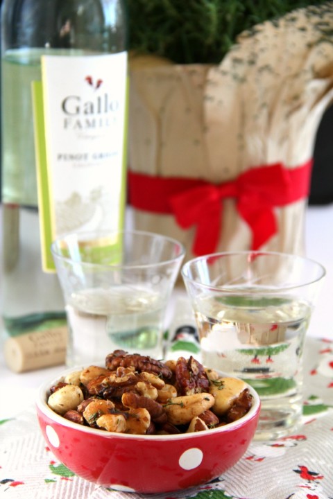 Best Bar Nuts appetizer recipe pairs well with wine on ShockinglyDelicious.com