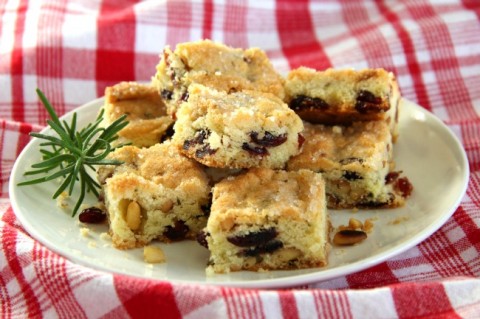 Simple, sweet, herbal, nutty, toasty Cranberry Rosemary Pine Nut Shortbread has all the best flavors of the season. | ShockinglyDelicious.com