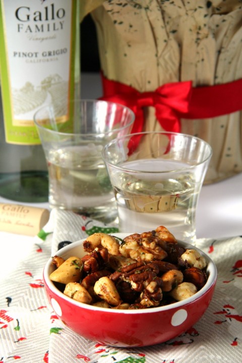 Pinot Grigio is a good pairing with Best Bar Nuts on ShockinglyDelicious.com