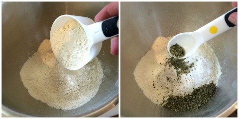 Measure ingredients for Italian Fry Bread on ShockinglyDelicious.com
