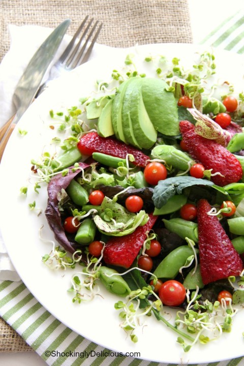 Delicious Spring Farmers Market Salad on ShockinglyDelicious.com