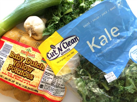 Ingredients for vegan Colcannon Soup on ShockinglyDelicious.com