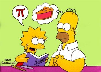 Lisa and Homer Simpson and Pi