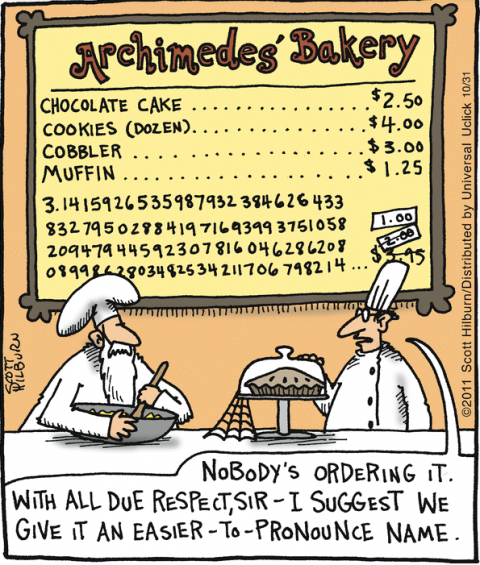 Pi Day cartoon The Argyle Sweater by Scott Hilburn for Oct 31, 2011