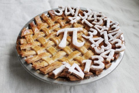 Pi-day-pie crust from King Arthur Flour with 314159 numbers all over the top