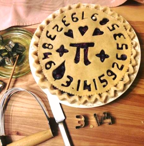 Pie crust decorated for Pi Day