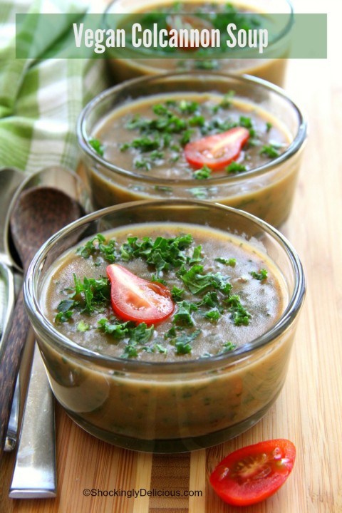 Vegan Colcannon Soup on ShockinglyDelicious.com