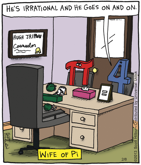 Wife of Pi cartoon by Scott Hilburn The Argyle Sweater 2-8-2013